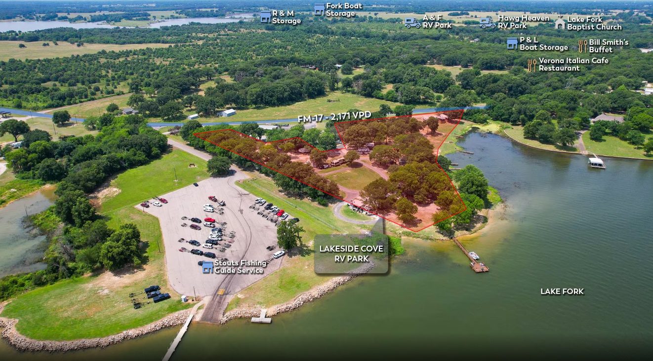 58-unit RV park in Alba, TX on Lake Fork